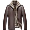 Men's Leather Faux Tree Men Leisure Slim High Quality Jacket 2023 Autumn Winter Classic Fashion With Fleece Thick Warm 230324