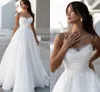 Novo vestido de noiva cetim pérolas A-line chic sweetheart vestido de noiva 2023 trem da corte princesa vestido de noiva mariage