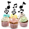 Festive Supplies HLZS-30 Pcs Music Notes Themed Cupcake Topper Paper Cake Inserts Card Wedding Decoration