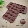 DIY silikonform leende ansikte skal lilla koks mögel kaka choklad isgitterformar säljer bra med olika mönster A0329
