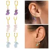 Charm Canner Amethyst Natural Stone oorbellen voor vrouwen 925 Sterling Silver Earrings Hoops Pendientes Plata Jewelry 2021 Trend Earddrop Z0323