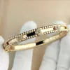 Modedesigner armband guld diamant manschett armband högkvalitativ kalejdoskop kvinnlig rosguld diamantklöver armband