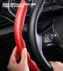 2024 Universal Non-Slip Carbon Fiber Car Steering Cover rattstuga för bilar Anti-glidtillbehör
