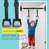 Gymnastic Rings Gymnastics Rings Non-Slip Bear 200KG Exercise Rings for Home Kids 20mm Gym Ring with Adjustable Straps Buckles Indoor Fitness 230323