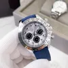 Mens Watches Quartz Movement Wristwatch Sapphire armbandsur modeklocka rostfritt stål svart klocka 40mm gummiband