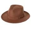 Donna Uomo Fedora Cappello Fedora Cappelli in feltro Vintage Jazz Top Cap Autunno Inverno Cappellini Trilby Regalo per feste di Natale