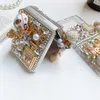 Cas de téléphone portable Luxe Bling Strass Clair Dur PC Téléphone Cas Pour Samsung Galaxy Z Flip 3 5G DIY Diamant Couverture Pour Galaxy Z Flip Z0324