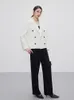 Women's Jackets Highend Short Coat Loose Cashmere Jacket Milk White Autumn Winter Fashion Green Wool Casual Handstitched 230323