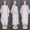 Abbigliamento etnico Abito abito africano per le donne Musulmano Abaya Medio Oriente Burqa Abiti Maglia Scava fuori Abiti di pizzo bianco Africa Boubou Plus Size 230324