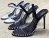 Designer women's fashion sandals square dancing shoes new sexy high-heeled shoes super lady wedding metal belt buckle high-heeled shoes women's shoe