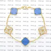 Pulsera para mujer van cleef Clover cadena pulseras con dijes diseñador para mujer brazalete de ágata como regalo para niña boda y joyería de mes