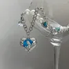 Colliers pendants 2023 Collier de perles irrégulières vintage pour les femmes élégant métal bleu coeur pendeur pendeur de tour de cou pendier bijoux