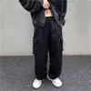 Herenbroek parachutestyle hiphop straat overalls oversized pocket broek Harajuku losse vaste kleur casual y2k pootged 230324