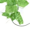 Decorative Flowers 2pcs Simulation Grape Leaf Rattan Green Plant Ceiling Vine Hanging Ornament For Air Conditioning Water Pipe DIY Home