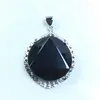 Pendant Necklaces Natural Obsidian Triangle Meteorite Sirius Energy Stone DIY Necklace Crystal Quartz Man Charms Male Jewelry Making Part