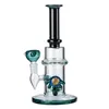 Hookahs 10 Inch Heady Glass Straight tube 14mm Female Joint Water Pipes Thick Bong showerhead perc Oil Dab Rigs Blue Amber Glass Bongs CS1223