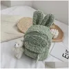 Sac à dos beaux enfants pour tout-petits caricature en peluche sac à dos sac mignon lapin oreille sac d'oreille hiver chaude pack de jour pour garçons 220318 drop dh2il