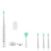 Soft Wool Electric Toothbrush USB Charging Rechargeable Sonic Tooth Brush Waterproof Tooth Cleaner Teeth Whitener With 4Pcs Replacement Head DHL