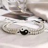 Charmarmband 2 bitar/set tai chi yin yang fiskpar armband 2023 mode handvävd pärlor skvaller justerbar tillbehör gåva