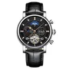 Designer mécanique montres mode hommes montre squelette à remontage manuel montre de luxe affaires en cuir naturel tourbillon montre décontracté simple SB042 C23