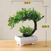 Dekorativa blommor 39stylar Green Artificial Guest Hälsning Small Pine Tree Potted Bonsai Home Badrum tvättstuga dekoration falska växter