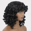 Perruques synthétiques cheveux courts Afro bouclés perruque avec frange pour les femmes noires longueur d'épaule naturelle moelleux Cosplay lâche 230324