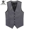 Heren Vesten Wedding Jurk Hoogwaardige goederen Katoen Mens Fashion Design Pak Vest Grijs Zwart Hoogte Heren Business Casual Suit Vest 230323