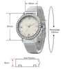 Нарученные часы Женские бриллиантовые часы для браслета подарочный набор для девочек Watch Tadies Кожаная группа Quartz Bristwatch Женская мода Элегантные часы