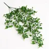 Decorative Flowers Artificial Plant Vines Wall Hanging Rattan Leaves Branches Outdoor Garden Home Decoration Plastic Fake Silk Leaf Green