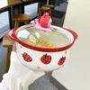 Miski ceramiczne ramen kreskówka o dużej pojemności kreskówka 3D Zwierzęta Uchwyt telefonu