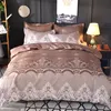 Bedding sets WOSTAR Solid colour lace embroidery duvet cover pillow case bedding set luxury double bed couple quilt cover 220x240cm king size 230324