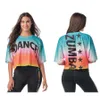 Womens Tshirt Yoga Wear Dance Fitness Summer Aerobics Sportswear Apport Tops 230323