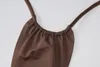 Women's Swimwear Women Brown Bikini Set Bandage Women's Swimsuit High Waist Micro Biquini Conjunto De Woman