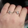 Wedding Rings Limited Oferta Omafun Moon Pierścień 925 Srebrna biżuteria Równina Joyeria Prata de Anel Anillo Bijoux