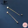 Charm Trustdavis Real 925 Sterling Silver Fashion Star Chain Stick Screw Ear Line Dangle Earrings For Women Wedding Fine Jewelry DB429 Z0323