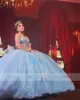 Mignonne princesse Quinceanera robe 2023 papillon appliques perles cristal anniversaire bal doux 16 robe robes de 15 ans corset 322