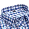 Mens Camisas Casuais BAMBOOPLE Mens Camisa Xadrez Manga Longa Luxo 100% Algodão Fino Negócios Soltos Escritório Diário Checkered Roupas Sociais AEchoice 230323