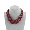 Déclaration tour de cou grand collier de chaîne à maillons acryliques pour femmes bohème long gros colliers pendentifs bijoux de mode cadeaux