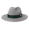 Chapeaux de paille de mode Chapeau de seau de luxe pour hommes femmes Couleur unie Jazz Cap Top Caps Designer Panama Chapeau avec ruban rouge vert Sunhat