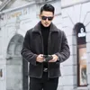 Men's Leather Faux Autumn Winter Turn Down Wear Plush Jacket Mens Fashion Casual Pure Color Granular Velvet Lapel Woolen Trench Coat 230324