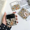 Cell Phone Cases Luxury Bling Rhinestone Clear Hard Phone Case For Samsung Galaxy Z Flip 4 3 Diamond Back Cover for Woman Girl Z0324