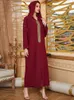 Ethnic Clothing Ramadan Eid Mubarak Red Abaya Dubai Arabic Turkey Islam Muslim Long Dress Abayas For Women Kaftan Niqab Robe Djellaba Femme 230324