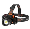 T6 LED -strålkastare strålkastare zoombar jaktstrålkastare rörelse sensor strålkastare laddningsbara huvudljusfacklampan för camping natt fiske grottning strålkastare