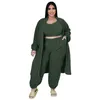 Damskie Plus Size Pants Women Odzież 3 sztuki zestawy kamizelki Uprowadź kamizelka i długie rękawy SEY SEKSOWE DOTYKI DOTYCZNE Pozycje Hurtowe 230324