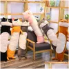 Animales de peluche rellenos 90/140cm Kawaii Cat Toys Animal Dolls Soft Long Cartoon Office Break Break Slee Slee Muñeco de regalo para ki dhkea