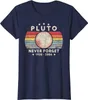 Męskie tshirty t mężczyźni letnie tops tee tee mężczyzna nigdy nie zapomnij o Pluto retro w stylu zabawne naukę kosmiczną 230322 Immq