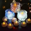 Kaarsen 122448 pcs Flameless led tealight thee kaarsen bruiloft licht romantische kaarsen lichten voor verjaardagsfeestje bruiloft decoraties 230324