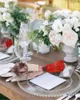 テーブルナプキン4PCS油絵抽象幾何レッドスクエア50cm結婚式の飾り布キッチンディナーナプキンを提供する