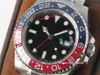 Relógios masculinos de alta qualidade GMT Relógio mecânico automático 40mm cal.3186 3285 Movimento 904L Sapphire Coca