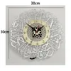 Horloges Murales Acrylique Surah Al Ikhlas Calligraphie Islamique Eid Décor Miroir 3D Silencieux Quartz 230324